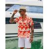 imageCOOFANDY Hawaiian Shirts for Men Short Sleeve Casual Button Down Shirt Tropical Summer Beach ShirtRed White Floral