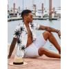 imageCOOFANDY Hawaiian Shirts for Men Short Sleeve Casual Button Down Shirt Tropical Summer Beach ShirtWhite Palm Tree