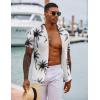imageCOOFANDY Hawaiian Shirts for Men Short Sleeve Casual Button Down Shirt Tropical Summer Beach ShirtWhite Palm Tree