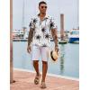 imageCOOFANDY Hawaiian Shirts for Men Short Sleeve Casual Button Down Shirt Tropical Summer Beach ShirtWhite Palm Tree