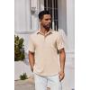 imageCOOFANDY Mens Button Down Shirts Short Sleeve Stain Shield Dress Shirts Business Casual Shirt with PocketBeige