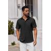 imageCOOFANDY Mens Button Down Shirts Short Sleeve Stain Shield Dress Shirts Business Casual Shirt with PocketBlack
