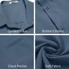 imageCOOFANDY Mens Button Down Shirts Short Sleeve Stain Shield Dress Shirts Business Casual Shirt with PocketBlue