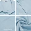 imageCOOFANDY Mens Button Down Shirts Short Sleeve Stain Shield Dress Shirts Business Casual Shirt with PocketClear Blue
