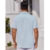 imageCOOFANDY Mens Button Down Shirts Short Sleeve Stain Shield Dress Shirts Business Casual Shirt with PocketClear Blue