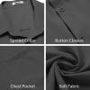imageCOOFANDY Mens Button Down Shirts Short Sleeve Stain Shield Dress Shirts Business Casual Shirt with PocketDark Grey