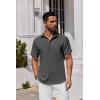 imageCOOFANDY Mens Button Down Shirts Short Sleeve Stain Shield Dress Shirts Business Casual Shirt with PocketDark Grey