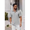 imageCOOFANDY Mens Button Down Shirts Short Sleeve Stain Shield Dress Shirts Business Casual Shirt with PocketGrey