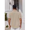 imageCOOFANDY Mens Button Down Shirts Short Sleeve Stain Shield Dress Shirts Business Casual Shirt with PocketKhaki