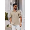 imageCOOFANDY Mens Button Down Shirts Short Sleeve Stain Shield Dress Shirts Business Casual Shirt with PocketKhaki