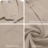 imageCOOFANDY Mens Button Down Shirts Short Sleeve Stain Shield Dress Shirts Business Casual Shirt with PocketKhaki