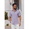 imageCOOFANDY Mens Button Down Shirts Short Sleeve Stain Shield Dress Shirts Business Casual Shirt with PocketLavender