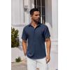 imageCOOFANDY Mens Button Down Shirts Short Sleeve Stain Shield Dress Shirts Business Casual Shirt with PocketNavy Blue