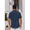 imageCOOFANDY Mens Button Down Shirts Short Sleeve Stain Shield Dress Shirts Business Casual Shirt with PocketNavy Blue
