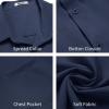 imageCOOFANDY Mens Button Down Shirts Short Sleeve Stain Shield Dress Shirts Business Casual Shirt with PocketNavy Blue