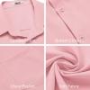 imageCOOFANDY Mens Button Down Shirts Short Sleeve Stain Shield Dress Shirts Business Casual Shirt with PocketPink