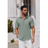 imageCOOFANDY Mens Button Down Shirts Short Sleeve Stain Shield Dress Shirts Business Casual Shirt with PocketSage Green Grey