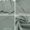 imageCOOFANDY Mens Button Down Shirts Short Sleeve Stain Shield Dress Shirts Business Casual Shirt with PocketSage Green Grey