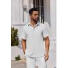 imageCOOFANDY Mens Button Down Shirts Short Sleeve Stain Shield Dress Shirts Business Casual Shirt with PocketWhite