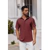 imageCOOFANDY Mens Button Down Shirts Short Sleeve Stain Shield Dress Shirts Business Casual Shirt with PocketWine Red