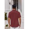 imageCOOFANDY Mens Button Down Shirts Short Sleeve Stain Shield Dress Shirts Business Casual Shirt with PocketWine Red