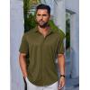 imageCOOFANDY Mens Casual Button Down Shirts Short Sleeve Wrinkle Free Shirt Untucked Summer Stretch Dress ShirtArmy Green
