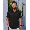imageCOOFANDY Mens Casual Button Down Shirts Short Sleeve Wrinkle Free Shirt Untucked Summer Stretch Dress ShirtBlack