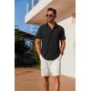 imageCOOFANDY Mens Casual Button Down Shirts Short Sleeve Wrinkle Free Shirt Untucked Summer Stretch Dress ShirtBlack