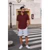 imageCOOFANDY Mens Casual Button Down Shirts Short Sleeve Wrinkle Free Shirt Untucked Summer Stretch Dress ShirtDarck Red