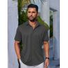 imageCOOFANDY Mens Casual Button Down Shirts Short Sleeve Wrinkle Free Shirt Untucked Summer Stretch Dress ShirtDark Grey