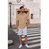 imageCOOFANDY Mens Casual Button Down Shirts Short Sleeve Wrinkle Free Shirt Untucked Summer Stretch Dress ShirtKhaki