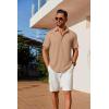 imageCOOFANDY Mens Casual Button Down Shirts Short Sleeve Wrinkle Free Shirt Untucked Summer Stretch Dress ShirtKhaki