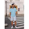 imageCOOFANDY Mens Casual Button Down Shirts Short Sleeve Wrinkle Free Shirt Untucked Summer Stretch Dress ShirtLight Blue