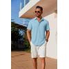 imageCOOFANDY Mens Casual Button Down Shirts Short Sleeve Wrinkle Free Shirt Untucked Summer Stretch Dress ShirtLight Blue