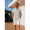 imageCOOFANDY Mens Casual Button Down Shirts Short Sleeve Wrinkle Free Shirt Untucked Summer Stretch Dress ShirtLight Gray
