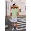 imageCOOFANDY Mens Casual Button Down Shirts Short Sleeve Wrinkle Free Shirt Untucked Summer Stretch Dress ShirtLight Green