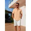 imageCOOFANDY Mens Casual Button Down Shirts Short Sleeve Wrinkle Free Shirt Untucked Summer Stretch Dress ShirtLight Tan