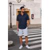 imageCOOFANDY Mens Casual Button Down Shirts Short Sleeve Wrinkle Free Shirt Untucked Summer Stretch Dress ShirtNavy Blue