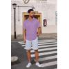 imageCOOFANDY Mens Casual Button Down Shirts Short Sleeve Wrinkle Free Shirt Untucked Summer Stretch Dress ShirtPurple