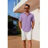 imageCOOFANDY Mens Casual Button Down Shirts Short Sleeve Wrinkle Free Shirt Untucked Summer Stretch Dress ShirtPurple