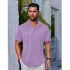 imageCOOFANDY Mens Casual Button Down Shirts Short Sleeve Wrinkle Free Shirt Untucked Summer Stretch Dress ShirtPurple