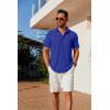 imageCOOFANDY Mens Casual Button Down Shirts Short Sleeve Wrinkle Free Shirt Untucked Summer Stretch Dress ShirtRoyal Blue