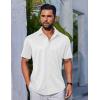 imageCOOFANDY Mens Casual Button Down Shirts Short Sleeve Wrinkle Free Shirt Untucked Summer Stretch Dress ShirtWhite