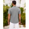 imageCOOFANDY Mens Short Sleeve Button Down Shirt Casual Summer Beach Shirts Vacation Wedding Shirt with PocketAshen Gray