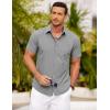 imageCOOFANDY Mens Short Sleeve Button Down Shirt Casual Summer Beach Shirts Vacation Wedding Shirt with PocketAshen Gray