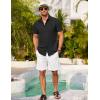imageCOOFANDY Mens Short Sleeve Button Down Shirt Casual Summer Beach Shirts Vacation Wedding Shirt with PocketBlack