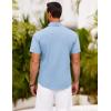 imageCOOFANDY Mens Short Sleeve Button Down Shirt Casual Summer Beach Shirts Vacation Wedding Shirt with PocketBlue