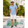 imageCOOFANDY Mens Short Sleeve Button Down Shirt Casual Summer Beach Shirts Vacation Wedding Shirt with PocketBlue