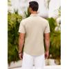 imageCOOFANDY Mens Short Sleeve Button Down Shirt Casual Summer Beach Shirts Vacation Wedding Shirt with PocketCream