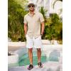 imageCOOFANDY Mens Short Sleeve Button Down Shirt Casual Summer Beach Shirts Vacation Wedding Shirt with PocketCream